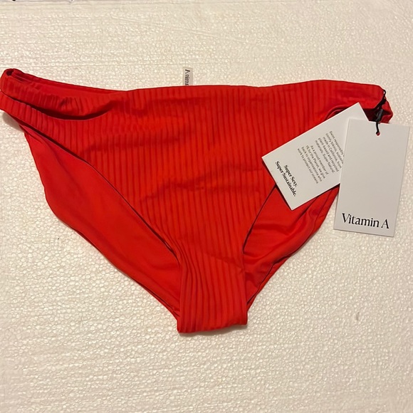 Any 1/$25 - Vitamin A Kaya Red Rib Bikini Bottom - Picture 5 of 16